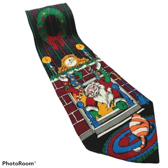 Santa Claus Christmas Silk Tie - Picture 1 of 6